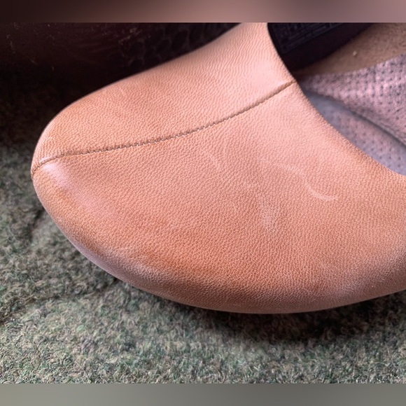 Tsubo Women's Mary Jane Pumps Size 9.5 Heels Tan Brown Leather Slingback Shoes - Picture 5 of 7